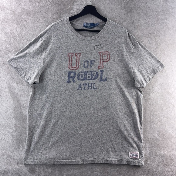 Polo Ralph Lauren Other - Polo‎ Ralph Lauren T Shirt Mens Size XL Gray Graphic Spell Out Classic Fit